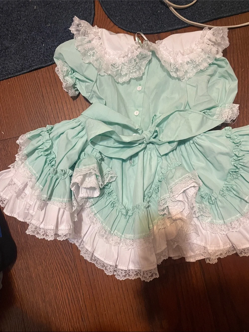 Mint Green Lace-Trim Girls' Theater Costume Dress - Picture 4 of 4
